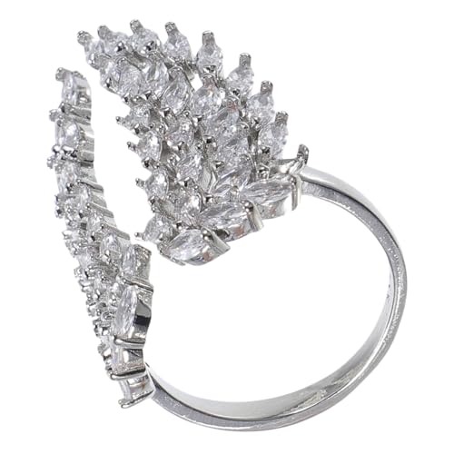 Gatuida Verstellbarer Kristallring für Damen Offener Ring mit Flügel Design für Geburtstag und Hochzeit für Besondere Anlässe und Tägliche Outfits von Gatuida