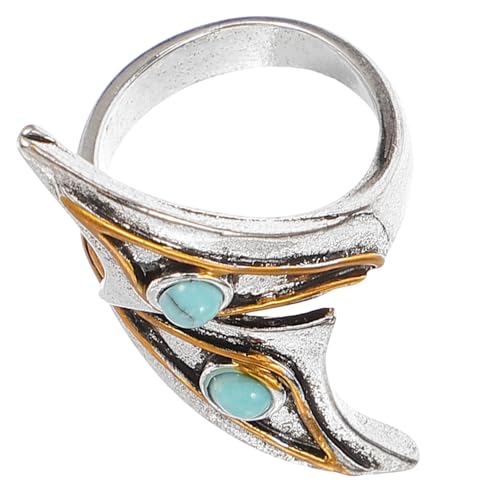 Gatuida Verstellbarer Offener Damenring mit Blauem Türkis Statement Schmuckring Hautfreundlich und für Partys und Besondere Anlässe Modisches Accessoire für Damen von Gatuida