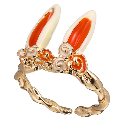 Gatuida Verstellbarer Offener Damenring mit Hasenohren Modischer Tier Schmuck für Frauen Eleganter Statement Ring für Alltag Hochzeit Party für Freunde von Gatuida