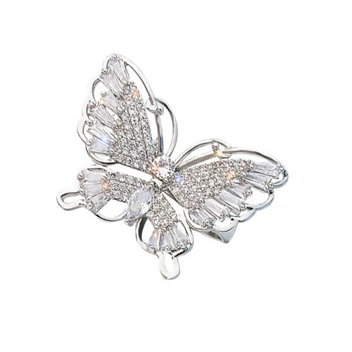 Gatuida Verstellbarer Offener Schmetterling Zirkonia Ring Damen Elegant Einstellbarer Fingerring Schmuck Geschenk Party Dekoration von Gatuida