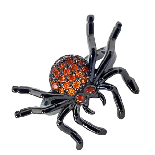 Gatuida Verstellbarer Punk Spinnen Ring mit Strassbesatz Offener Gothic Ring für Damen und Herren Cosplay Party Modeschmuck von Gatuida