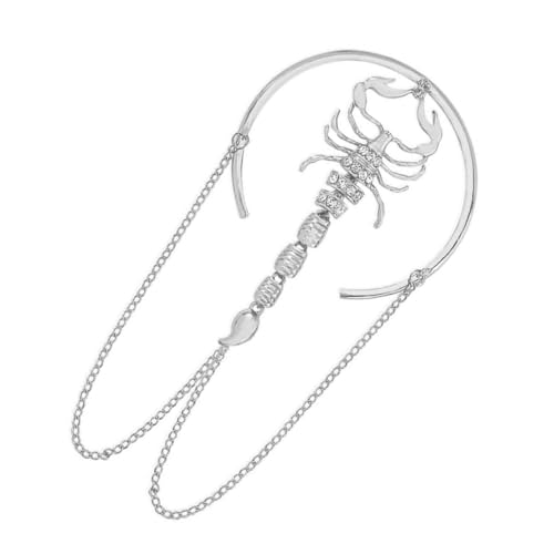 Gatuida Verstellbares Armreif Armband Damen Gothik Stil mit Geometrischem und Funkelnden Zirkonia Robustes Modisches Armkettchen für Alltag und Party in Silber von Gatuida