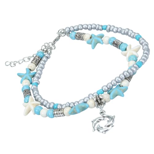 Gatuida Verstellbares Damen Fußkettchen mit Meeres Themen Charms Beach Schmuck Armband Poliert und Angenehm für Sommer Strand Looks und Surfer Style von Gatuida
