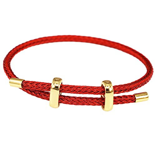 Gatuida Verstellbares Rotes Schutzarmband Geflochtenem Stahlseil Glücksarmband für Damen und Herren Langlebig Modisch Symbol für Glück und Schutz Geeignet für Freunde von Gatuida