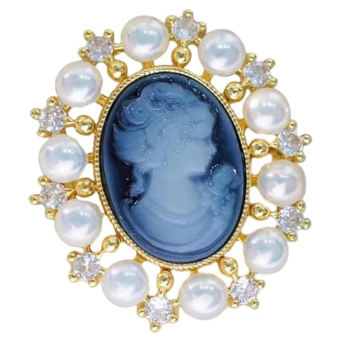Gatuida Vintage Brosche Damen mit Perlen und Lady Portrait Vielseitige Anstecknadel und Anhänger Viktorianischer Stil Schmuck für Kleidung Taschen Schals Geschenkidee für Frauen von Gatuida