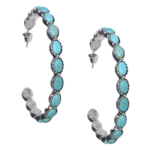 Gatuida Vintage Creolen Ohrringe Damen Metall Schmuck Dekorative Große Runde C Förmige Ohrhänger Stilvoll für Party Hochzeit und Alltag für Frauen und Mädchen von Gatuida