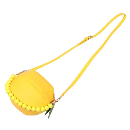 Gatuida Vintage Damen Umhängetasche Zitronen motiv Sommer Handtasche PU Langlebig Vielseitig für Reisen Einkaufen Modische Schultertasche mit Frischem Design Gelb von Gatuida