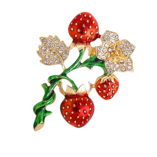 Gatuida Vintage Emaillierte Erdbeer Brosche für Frauen und Mädchen Modisches Accessoire für Kleidung Schals und Hüte mit Funkelnden Strasssteinen und Kreativem Design Gatuida Vintage Emaillierte Erdbeer Brosche für Frauen und Mädchen Modisches Accessoire für Kleidung Schals und Hüte mit Funkelnden Strasssteinen und Kreativem Design von Gatuida