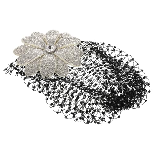 Gatuida Blumen Haarschmuck Strass-kopfbedeckung Vintage-netzhut Aus Mesh Für Damen Geblümte Kopfbedeckung Glitzerndes Haarnetz Haarnetzkappe Mit Blumen Und Strasssteinen von Gatuida