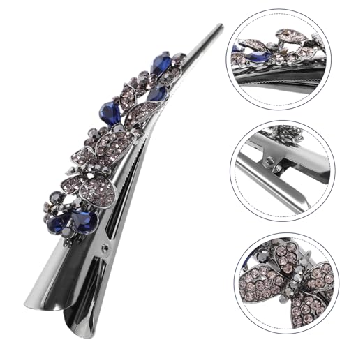 Gatuida Vintage Haarklammer Damen Großer Alligator Haarclip mit Strass Schleifen Design Leichter Haarschmuck für Mädchen Vielseitig für Verschiedene Frisuren und Festliche Anlässe von Gatuida