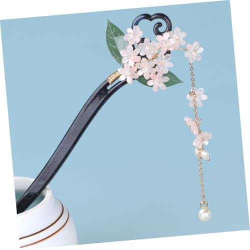 Gatuida Vintage Haarnadel mit Blüten und Quasten Chinesischer Haarschmuck für Frauen Eleganter Haarstab für Dutts und Große Locken Leichtes Haarstyling tool für Alltag und Besondere von Gatuida