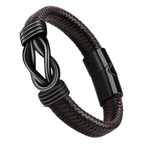 Gatuida Vintage Herren Lederarmband aus Langlebigem und Legierung Geflochtenes Retro Armband Verstellbares Unisex Wickelarmband Modisches Männerhandgelenk Schmuckstück von Gatuida