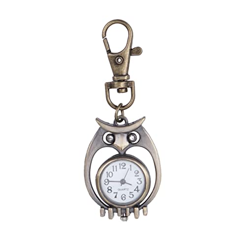 Gatuida Vintage Eulen-taschenuhr Mit Schlüsselanhänger Praktische Quarzuhr Im Nostalgischen Design Als Für Eulenliebhaber Für Täglichen Gebrauch von Gatuida