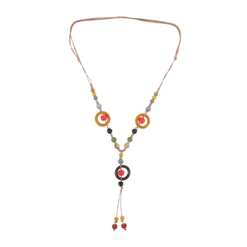 Gatuida Vintage Lange Quaste Perlenkette Handgefertigter Anhänger für Pullover Schichten Retro Stil Exotischer Modeschmuck für Frauen von Gatuida