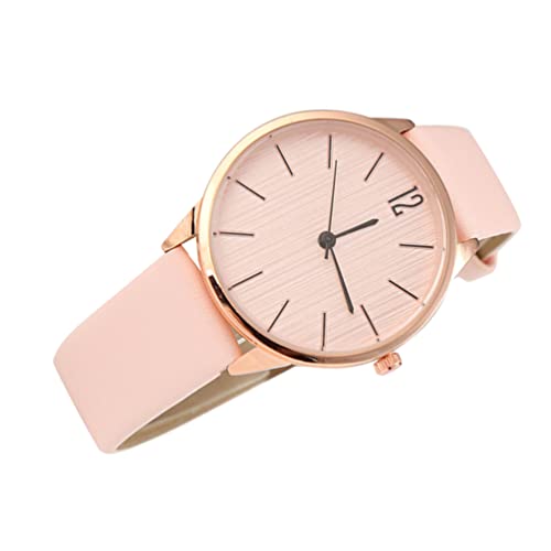 Gatuida Uhrenarmband Für Männer Vintage Lederbanduhr PU Elegante Runde Ziffergchen Armbanduhr Daily Datum Minimalist Casual Watch Easy Reader für Dame M?dchen Mütter Tag Geschenk Rosa von Gatuida