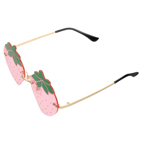 Gatuida Vintage Randlose Erdbeer Sonnenbrille Damen Farbige Uv-schutzbrille für Party Reisen Outdoor Modische Retro Sonnenbrille für Festivals und Alltag Gatuida Vintage Randlose Erdbeer Sonnenbrille Damen Farbige Uv-schutzbrille für Party Reisen Outdoor Modische Retro Sonnenbrille für Festivals und Alltag von Gatuida
