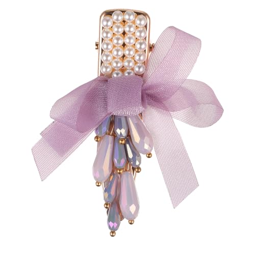 Gatuida Vintage Retro Haarklammer mit Perlen und Strasssteinen Eleganter Haarschmuck für Damen Leichter Seitenclip Rutschfester Halt für Dünnes und Dickes Haar Modisches Accessoire für von Gatuida