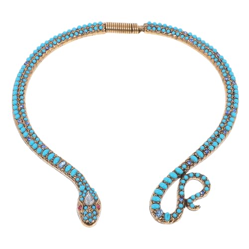 Gatuida Vintage Schlangen Halskette Legierter mit Verzierung Kurze Kettenlänge für Damen Modischer Falscher Kragen Halloween Kostüm Schmuck Retro Tierdesign von Gatuida