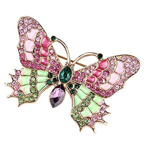 Gatuida Vintage Schmetterling Brosche Anstecknadel mit Strass Verzierung Metall Legierung Anstecknadel für Damen Geeignet für Anzug Hut Kleidung und Accessoires von Gatuida