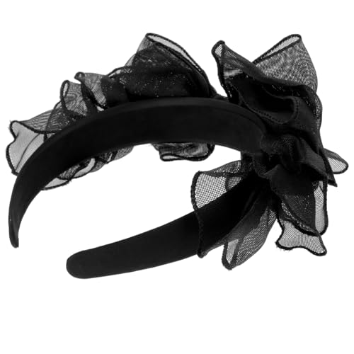 Gatuida Schwarzes Spitzen-bowknot-stirnband Für Frauen Niedliches Haaraccessoire Stilvolles Headdress Für Cosplay Partys Und Festivals Geschenkidee Für Mädchen Und Damen von Gatuida