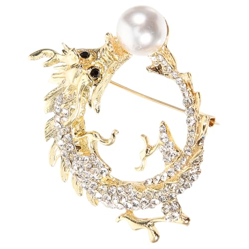 Gatuida Vintage Stil Drachenbrosche Pin Chinesischer Stil Schmucknadel für Kleidung Strickjacke Anzug Vielseitige Dekoration für Party und Alltag von Gatuida