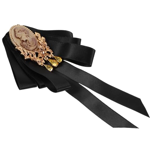 Gatuida Vintage Stoff Schleifenbrosche mit Anstecknadel Dekorative Kragenpin für Damen und Herren Klassischer Schwarzer Stoffbogen Vielseitig für Hemd Kleid Bluse Kleidung Accessoire von Gatuida