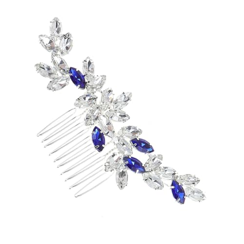 Gatuida Vintage Strass Haarkamm Damen Brautschmuck Blau Seitenkamm aus Legierung Hochzeits Haarschmuck für Braut Brautjungfern Beach Garden Zeremonien von Gatuida