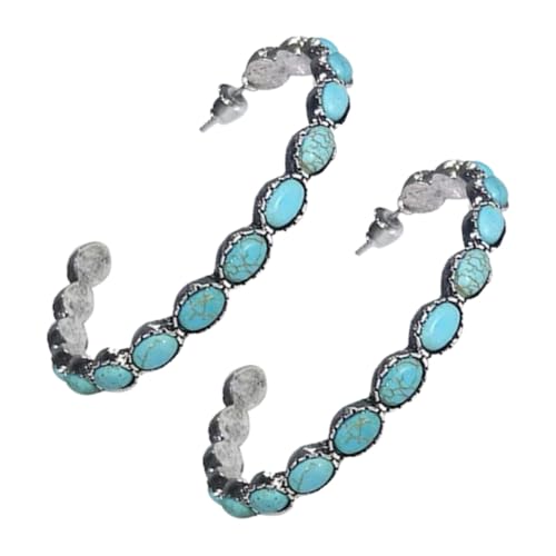 Gatuida Vintage Türkis Creolen Ohrringe Damen Metall C Form mit Türkisperlen Große Schmuckstücke für Frauen Komfortabel und Vielseitig Kombinierbar zu Casual und Business Outfits Gatuida Vintage Türkis Creolen Ohrringe Damen Metall C Form mit Türkisperlen Große Schmuckstücke für Frauen Komfortabel und Vielseitig Kombinierbar zu Casual und Business Outfits von Gatuida