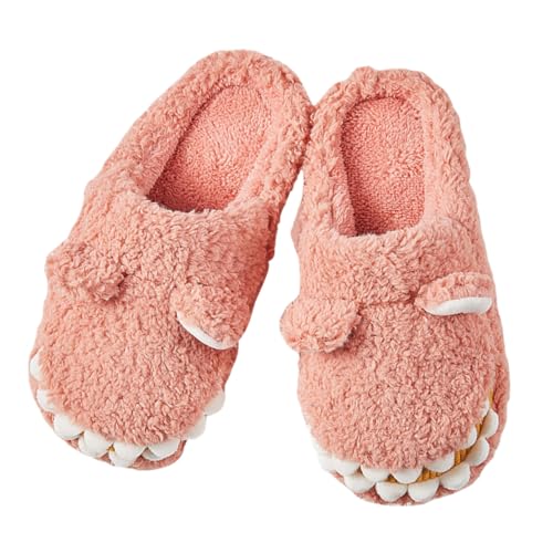 Gatuida Warme Baumwoll Hausschuhe mit Rutschfester Sohle Cartoon Krokodil Design und Strapazierfähig Kuschelige Winterpantoffeln für Damen und Herren für Zuhause von Gatuida