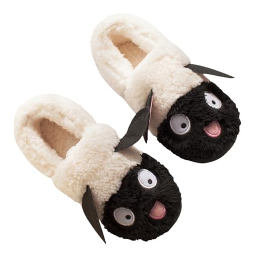 Gatuida Warme Hausschuhe Damen Flache Cover Heel Slippers Rutschfest Atmungsaktiv Für Zuhause Herbst Winter Komfortable Mit Gummisohle von Gatuida