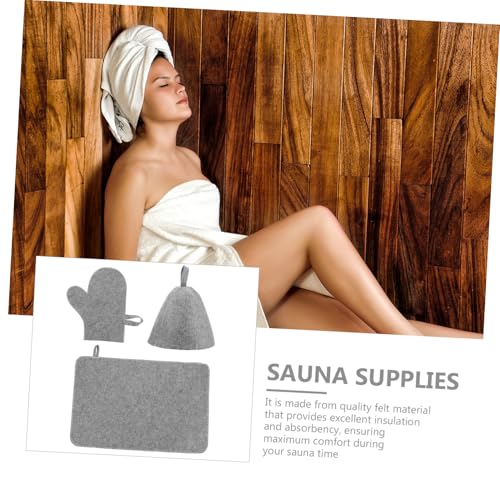 Gatuida Wasserabsorbierendes Filz saunahut mit Dicker Isolierung Atmungsaktivem Wiederverwendbarem Sauna handschuh und Saunakappe Leicht Tragbar Geeignet für Damen und Herren Sauna baden von Gatuida