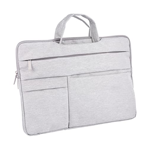 Gatuida Wasserdichte Laptop Handtasche Multifunktionale Notebook Hülle mit Schutzfunktion für Herren und Damen Praktische Computer Tasche Hellgrau Robuste Tragetasche für Alltag und Beruf von Gatuida