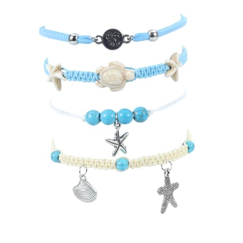 Gatuida Wasserdichtes Fußkettchen Damen Beach Anklet mit Verstellbarer Kordel Knöchelkette für Sommer Urlaub Strand Schmuck Langlebiges Material Vielseitig Einsetzbar von Gatuida