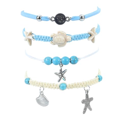 Gatuida Wasserdichtes Fußkettchen Damen Verstellbare Boho Knöchelketten Sommerlich Geflochtene Strand Fußkette Modisches Schmuckaccessoire für Frauen und Teenager von Gatuida