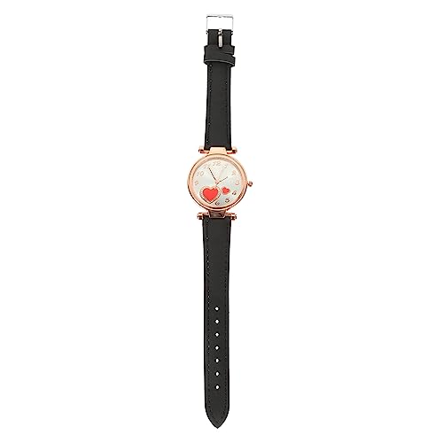 Gatuida Watch Girl Präsentiert Mädchen Herz Uhren Damenuhr Student Business Accessoires Schwarz Edelstahl Lederband Für Damenarmbanduhr von Gatuida