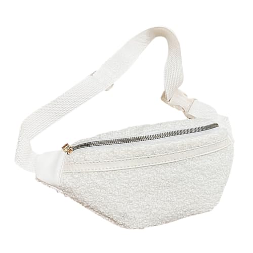 Gatuida Weiche Einfarbige Plüsch Bauchtasche Damen Verstellbar Vielseitig Tragbar Hüfttasche Modisch für Sport Schule Freizeit von Gatuida