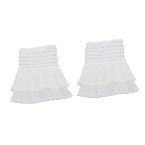 Gatuida Weiche Weiße Spitzenmanschetten Abnehmbare Spitzen Armstulpen Verstellbare Fake Sleeve für Hochzeit Cosplay Vintage Kostüm Damenbekleidung von Gatuida