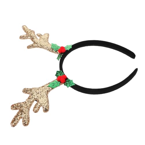Gatuida Weihnachtlicher Rentier Geweih Haarreif Festlicher Kopfschmuck für Erwachsene Unisex Antler Headband für Weihnachtsfeier Karneval Cosplay Party Accessoire von Gatuida