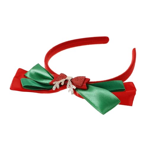 Gatuida Weihnachts Stirnband mit Geweih und Grünem Bowknot Lustiges Haaraccessoire für Mädchen für Weihnachtsfeiern Kostüme und Bühnenauftritte von Gatuida