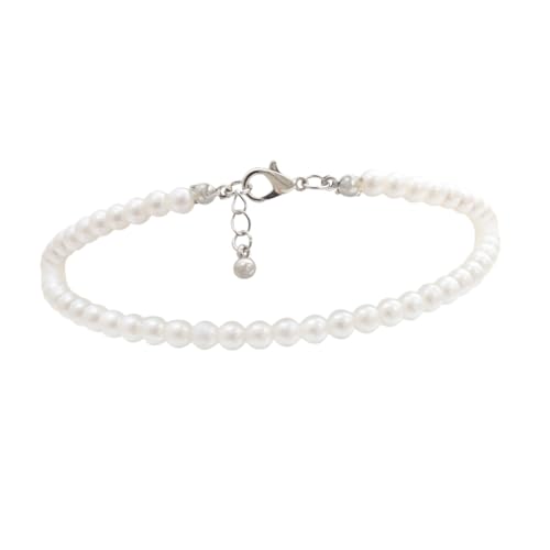 Gatuida Weiße Perlen Fußkette Damen Handgefertigte Künstliche Ankerkette Verstellbare Strand Schmuckdekoration Stilvolles Accessoire für Frauen von Gatuida