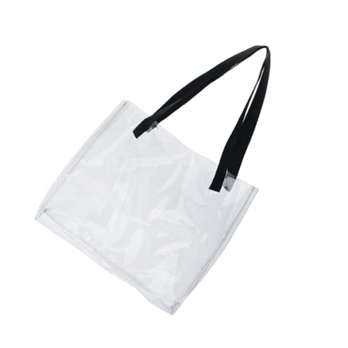 Gatuida Weiße Wasserdichte PVC Umhängetasche Transparent Modisch Große Kapazität Quadratisch Strandtasche für Reisen Outdoor Damen und Mädchen von Gatuida