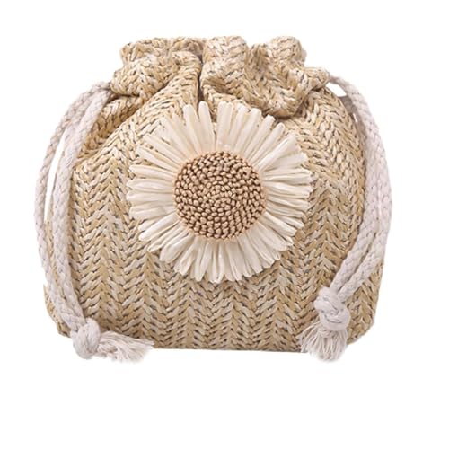 Gatuida Weißes Geflochtenes Bucket Bag Damen Crossbody Umhängetasche Handtasche mit Robustem Material Vielseitige Schultertasche für Alltag Strand und von Gatuida