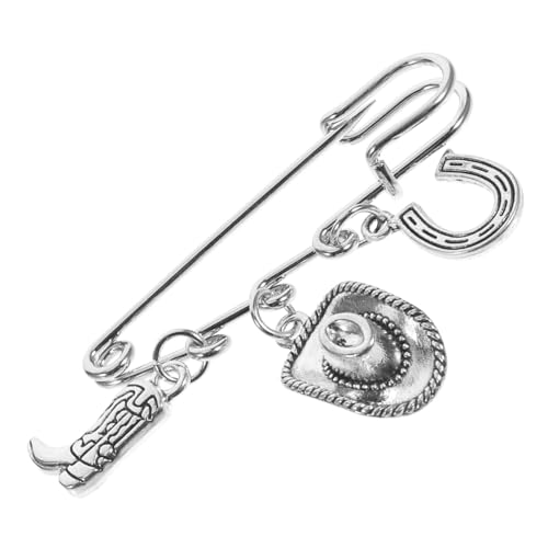 Gatuida Western Style Brosche Cowboyhut Sicherheitsnadel Cardigan Clip Damen Schmuck für Pullover Schal Strickjacke Eleganter Westernlook für Festliche Anlässe und Partys von Gatuida