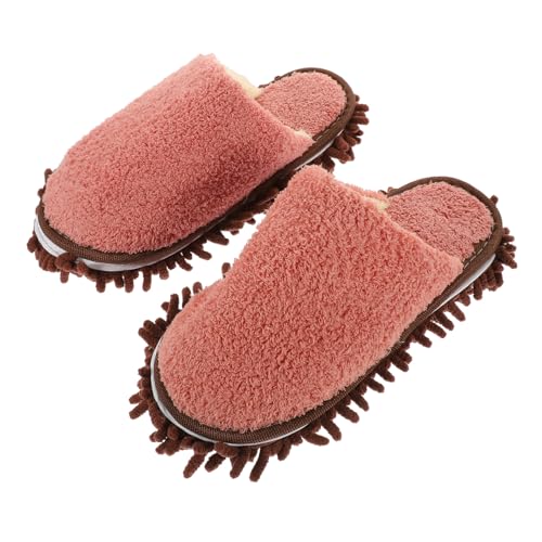 Gatuida Wiederverwendbare Mop Hausschuhe mit Fleece Waschbare Bodenwisch Pantoffeln Rutschfest Geeignet für Fliesenböden Praktische Reinigungsschlappen für Haushalt von Gatuida
