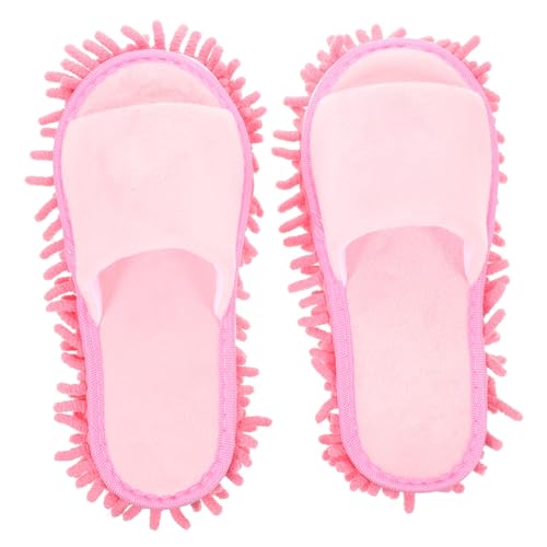 Gatuida Winterliche Mop Slipper mit Rutschfester Chenille Sohle Offene Zehen Wiederverwendbare Hausschuhe für Damen und Herren Bequeme Staubwisch Schuhe zur Effektiven Bodenreinigung von Gatuida