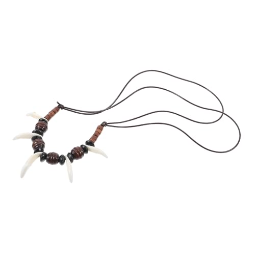 Gatuida Wolfszahn Halskette Herren aus Leichtem Verstellbare Beaded Neck Decoration Handgefertigte Tribal Style Kette Robust und für Täglichen Gebrauch von Gatuida