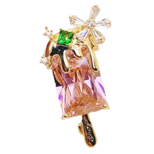 Gatuida Zarte Kupfer Brosche mit Eiscreme Design Dekorativer Ansteckpin für Kleidung Eleganter Schmuck zur Fixierung und Verschönerung von Jacken und Blusen von Gatuida