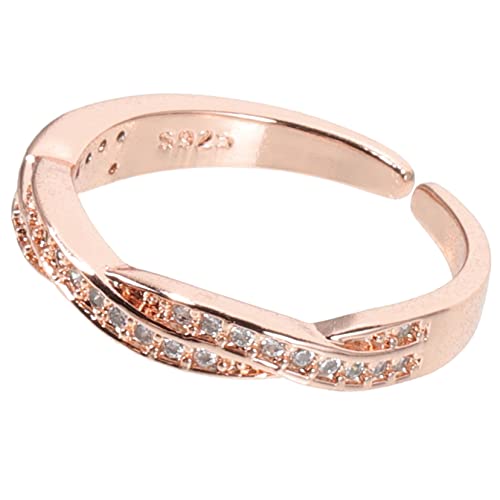 Gatuida Zirconia Damenring Verstellbarer Offener Ring Modischer Schmuck mit Zirkonia für Frauen Geeignet für Jeden Roségold als Verlobungsring oder von Gatuida