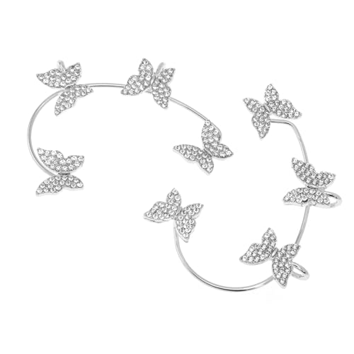 Gatuida Schmetterling Ohrringe Clip Mädchen Ohr Schmuck Ohrclip Kein Piercing Ohr Manschette Dekorative Ohrclip von Gatuida