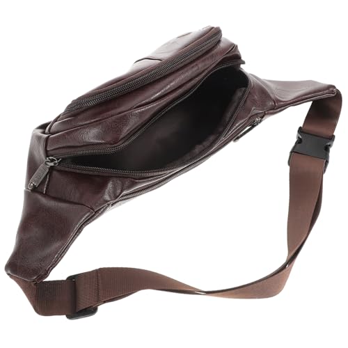 Gatuida wasserdichte PU Bauchtasche Unisex mit Großem Stauraum Verstellbar für Outdoor Wandern Alltag Hüfttasche Modisch Vielseitig für Männer Frauen in Braun von Gatuida